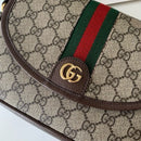 Gucci Ophidia Small Shoulder Bag Beige and Dark Brown
