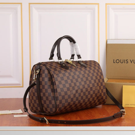Lv Speedy Bandoulière 35 Damier Ébène