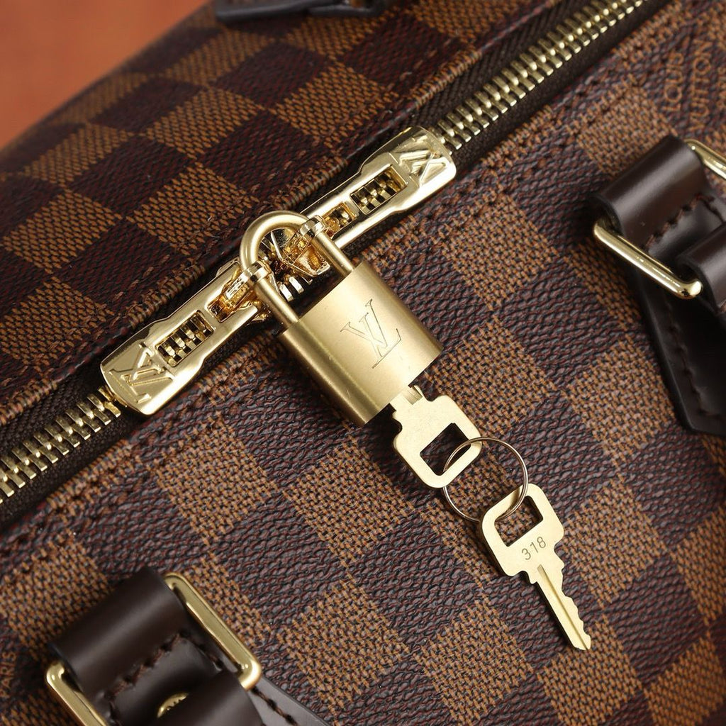 Lv Speedy Bandoulière Damier Ébène.
