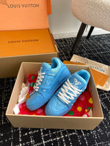 Lv Trainer Low Embossed Monogram Blue