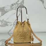 Prada Raffia Mini Bucket