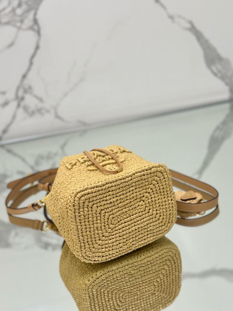 Prada Raffia Mini Bucket