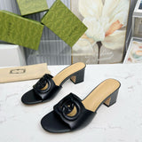 Gucci Interlocking GG Slide Sandal 55mm Black