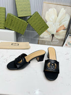 Gucci Interlocking GG Slide Sandal 55mm Black