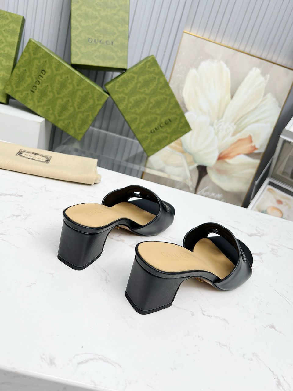 Gucci Interlocking GG Slide Sandal 55mm Black