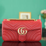 Gucci GG Marmont Small Matelasse Bag Red