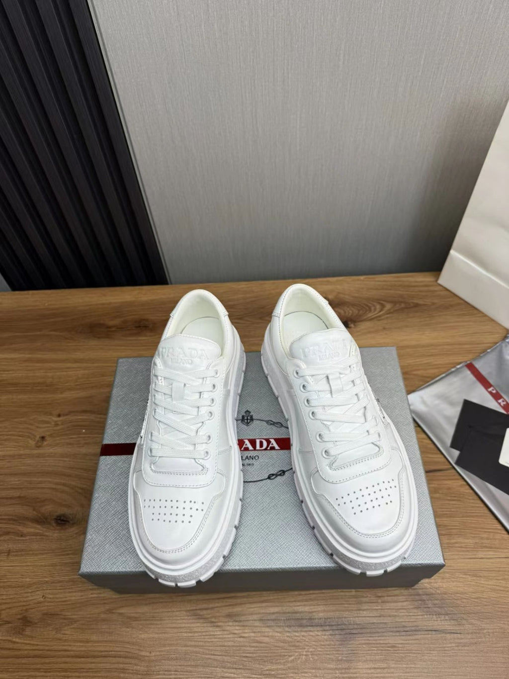 Prada Leather Sneaker White.