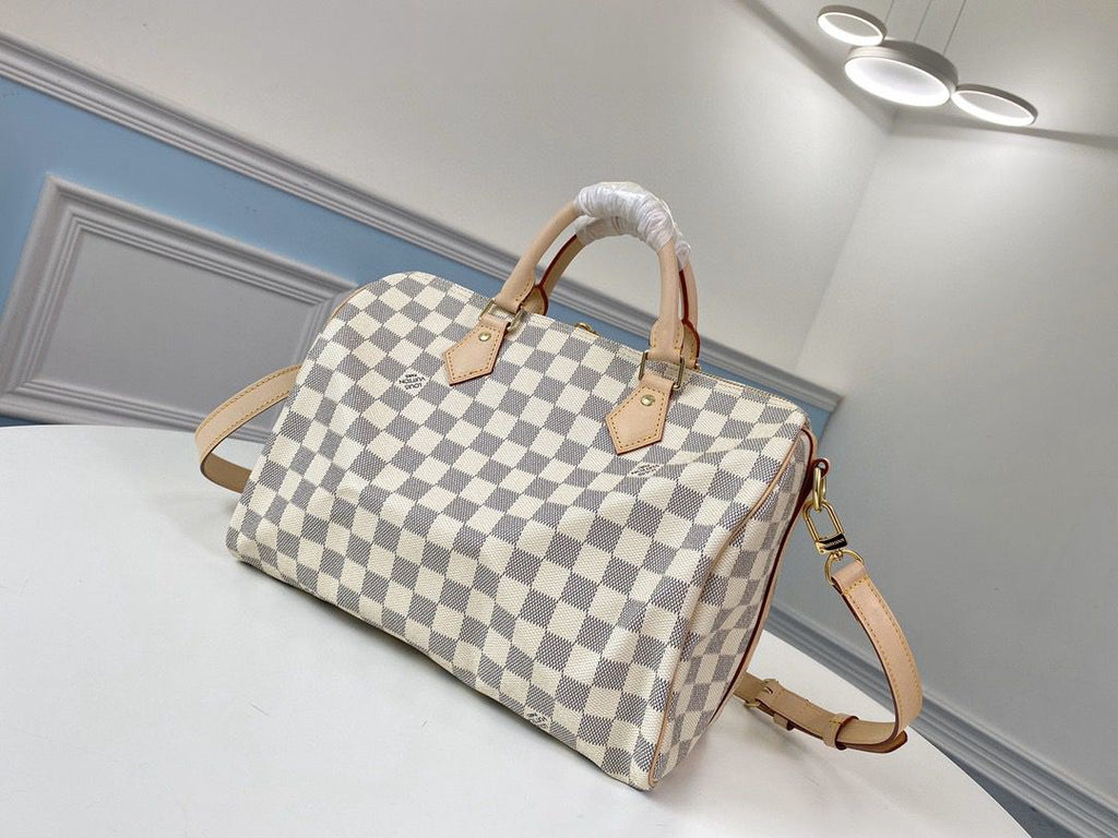 Lv Speedy Bandoulière 30 Damier Azur