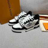 LV Trainer Low Velcro Strap Monogram Denim Black White