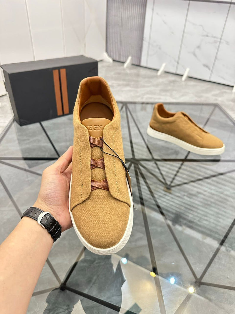 Tênis Zegna Triple Stitch Suede