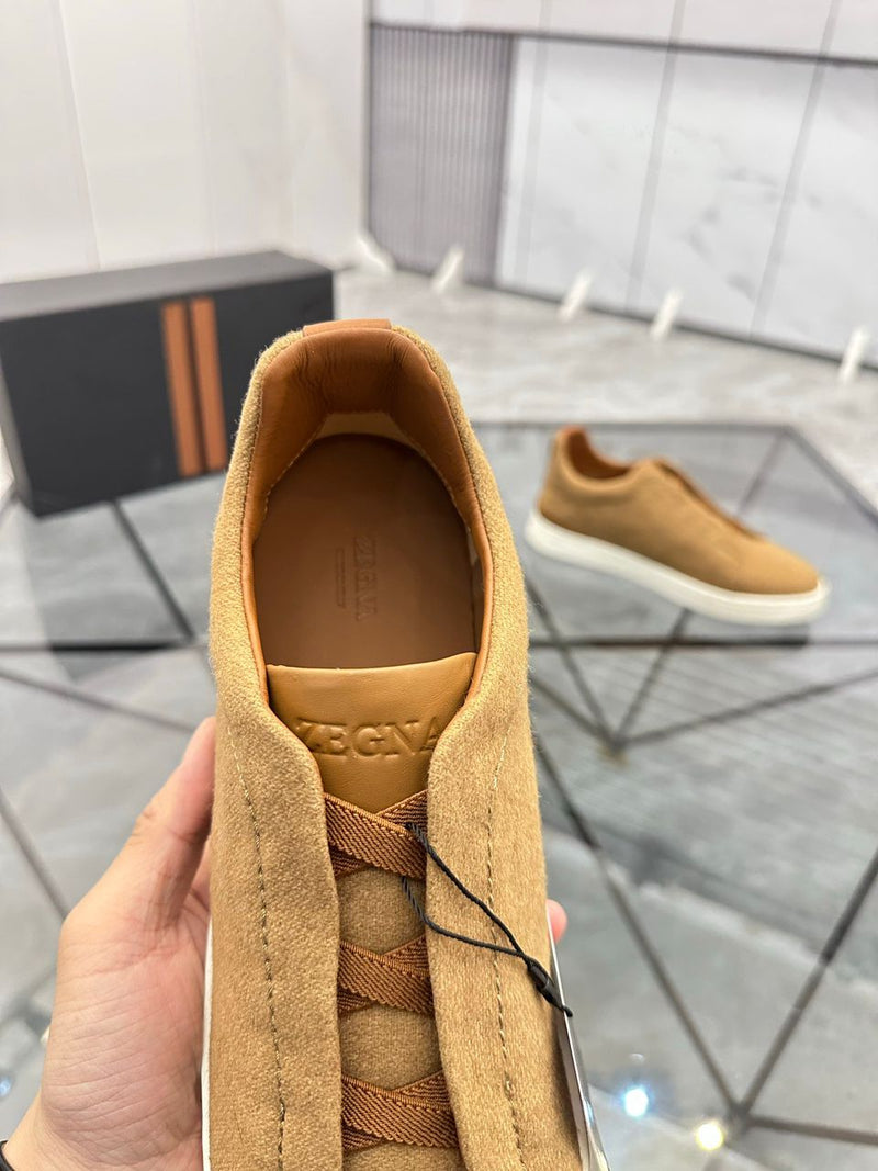 Tênis Zegna Triple Stitch Suede