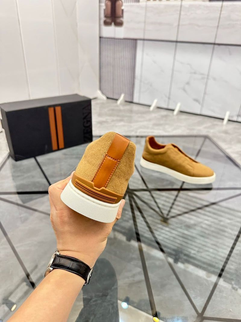 Tênis Zegna Triple Stitch Suede