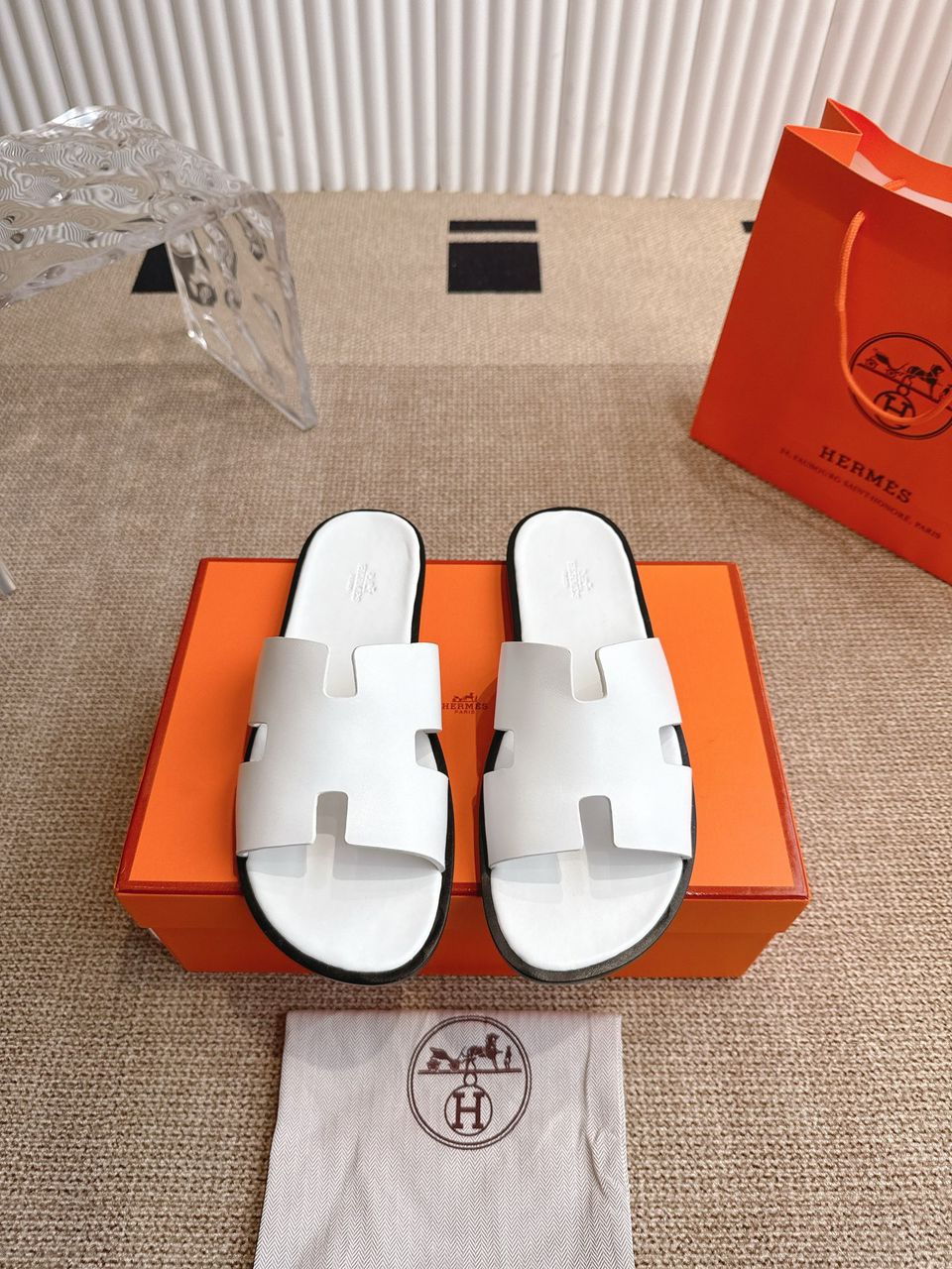 Hermes Izmir Sandal White.