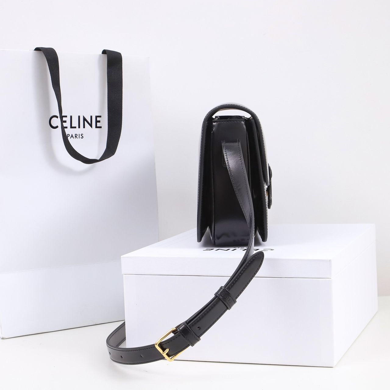 Celine Calfskin Teen Cuir Triomphe Anthracite