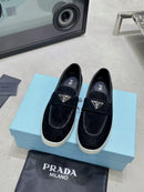 Prada Suede Loafers Black