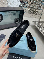 Prada Suede Loafers Black