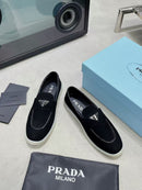 Prada Suede Loafers Black