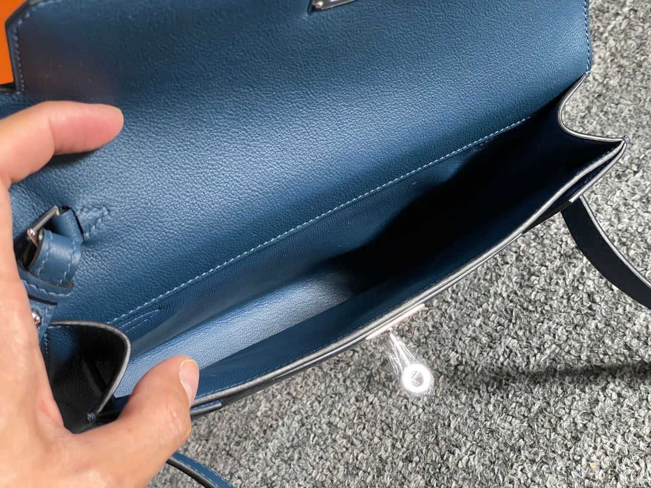 Bolsa Hermes Kelly Dépêches 25 Blue