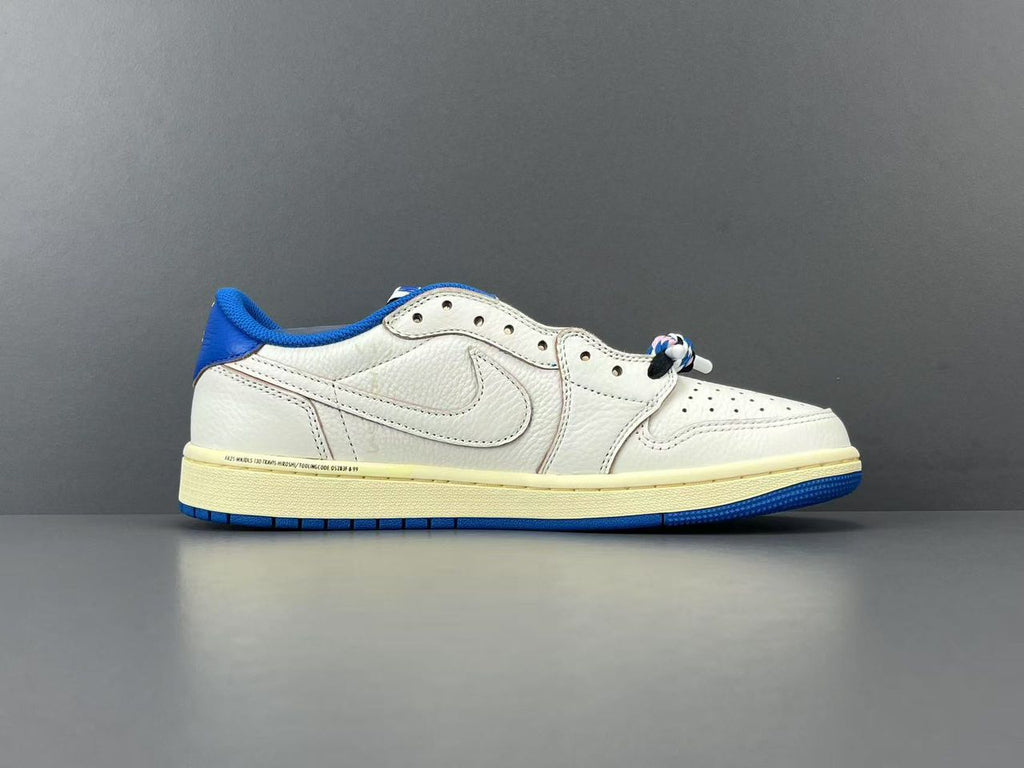 Fragment x Travis Scott x Air Jordan 1 Low OG SP Sail Military Blue ( Pronta entrega )