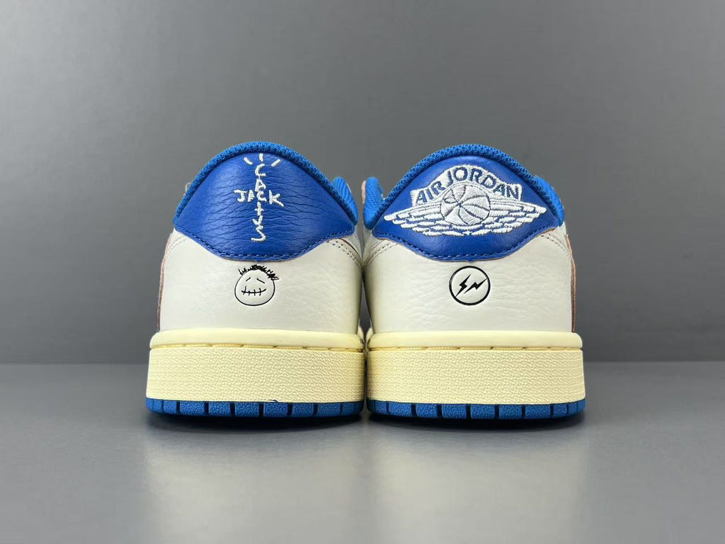 Fragment x Travis Scott x Air Jordan 1 Low OG SP Sail Military Blue ( Pronta entrega )