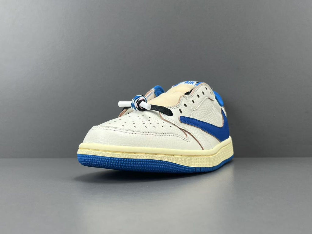 Fragment x Travis Scott x Air Jordan 1 Low OG SP Sail Military Blue ( Pronta entrega )