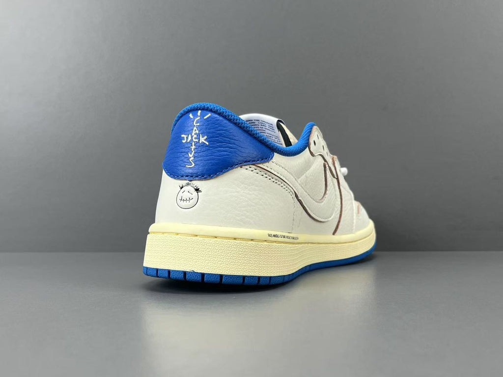 Fragment x Travis Scott x Air Jordan 1 Low OG SP Sail Military Blue ( Pronta entrega )