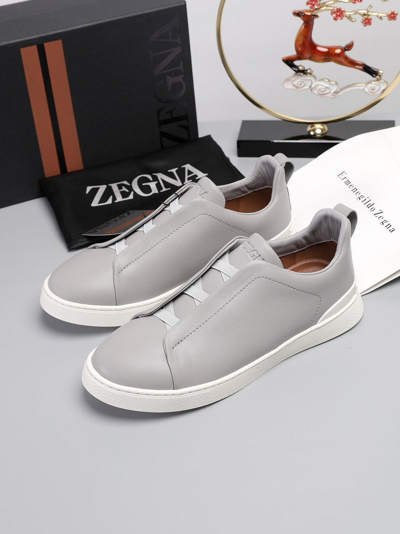 Tênis Zegna Triple Stitch Sneakers SecondSkin Grey
