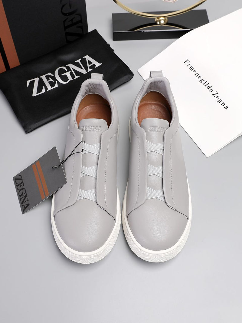 Tênis Zegna Triple Stitch Sneakers SecondSkin Grey