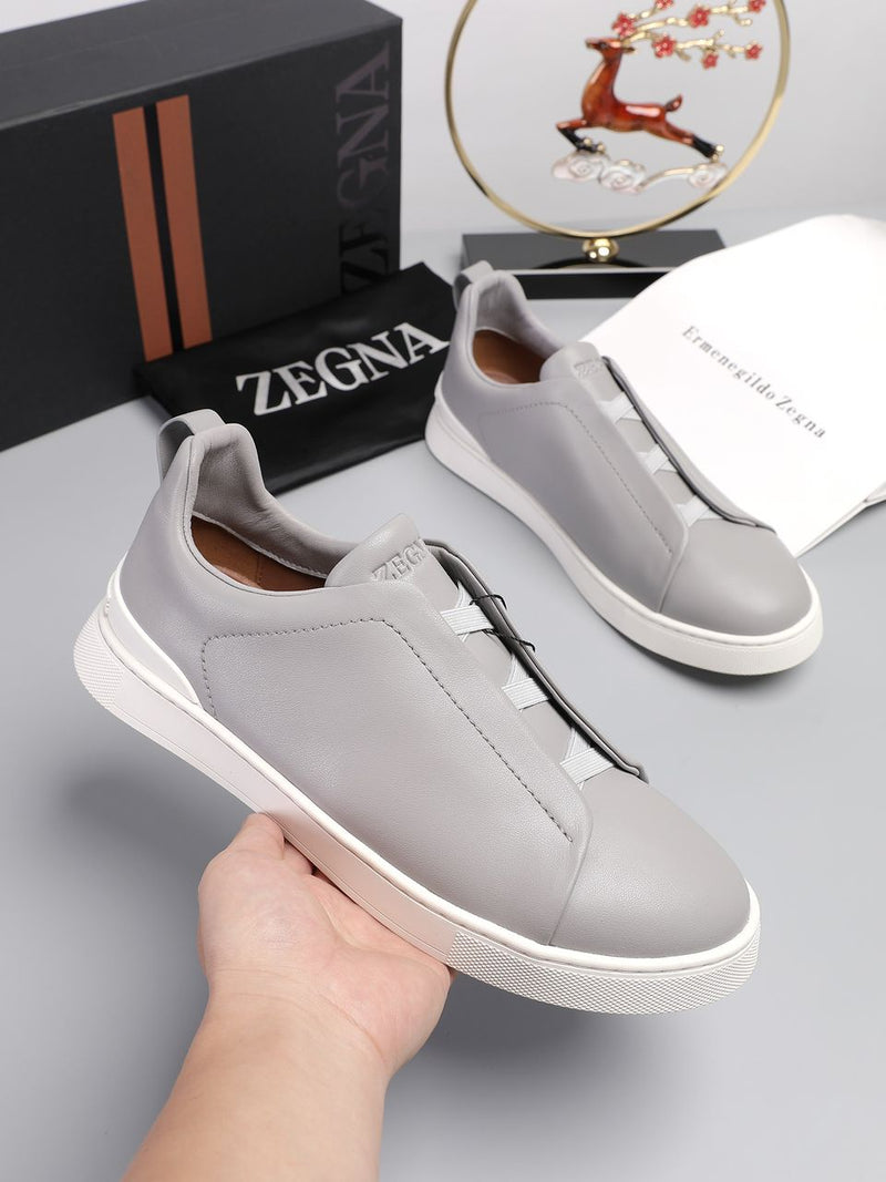 Tênis Zegna Triple Stitch Sneakers SecondSkin Grey