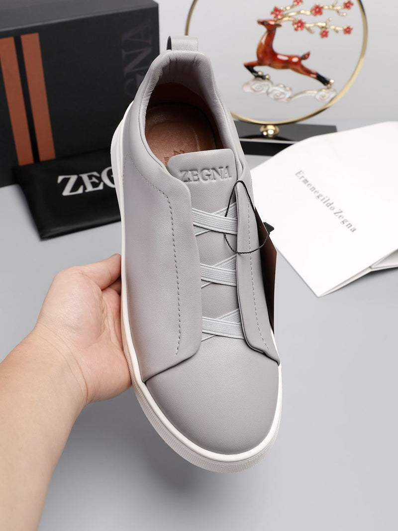 Tênis Zegna Triple Stitch Sneakers SecondSkin Grey