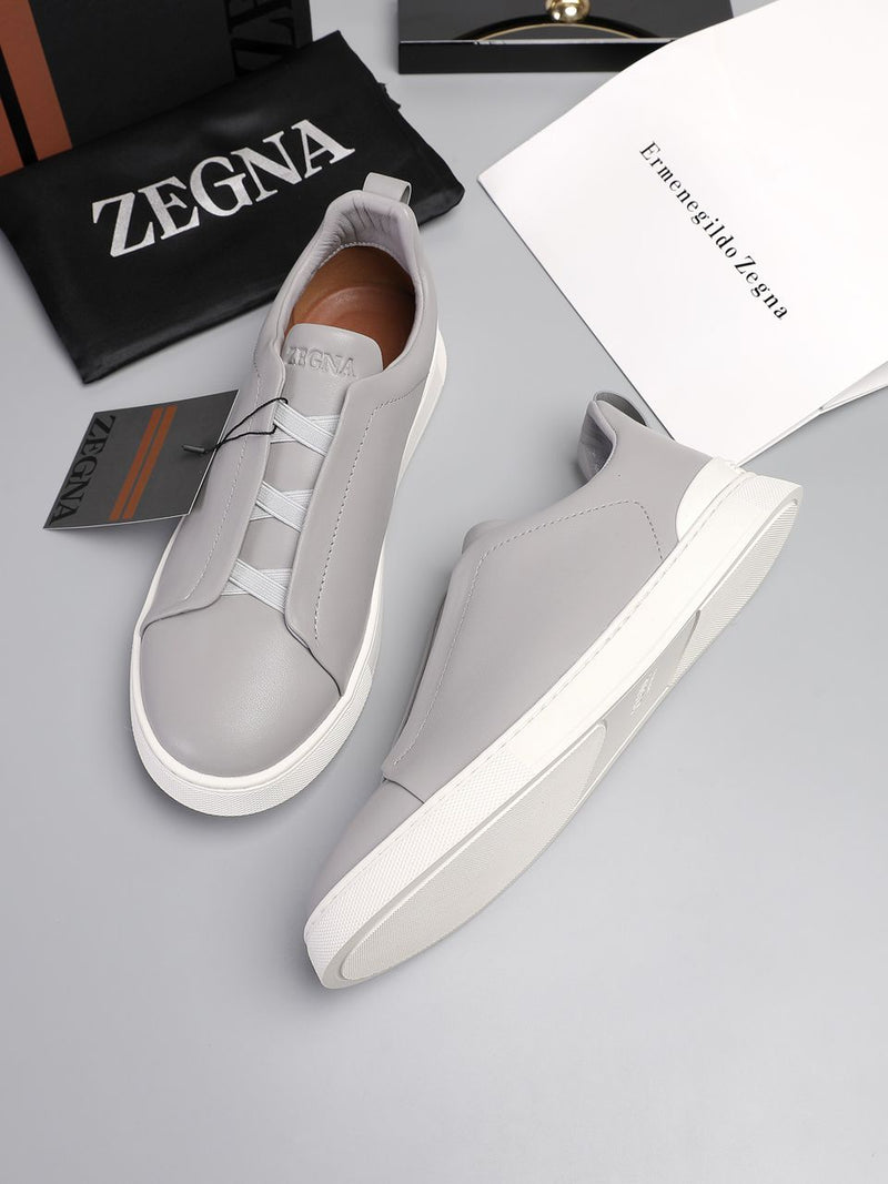 Tênis Zegna Triple Stitch Sneakers SecondSkin Grey