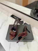 Saint Laurent Babylone Mules Bordeaux