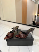 Saint Laurent Babylone Mules Bordeaux