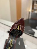 Saint Laurent Babylone Mules Bordeaux