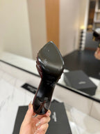 Saint Laurent Babylone Mules Bordeaux.