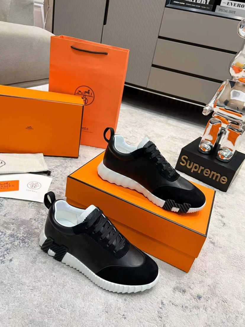 Hermès Bouncing Sneaker  Preto e Branco.