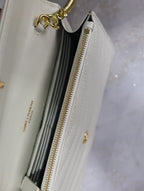 Saint Laurent Shoulder Bag White Ferragens Douradas
