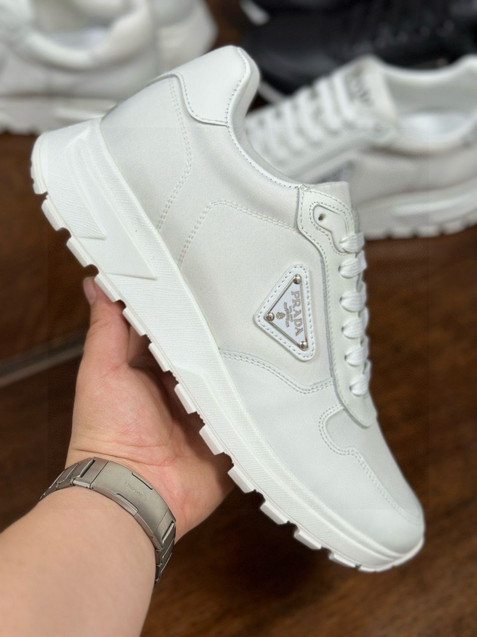 Prada Prax 01 Leather White.
