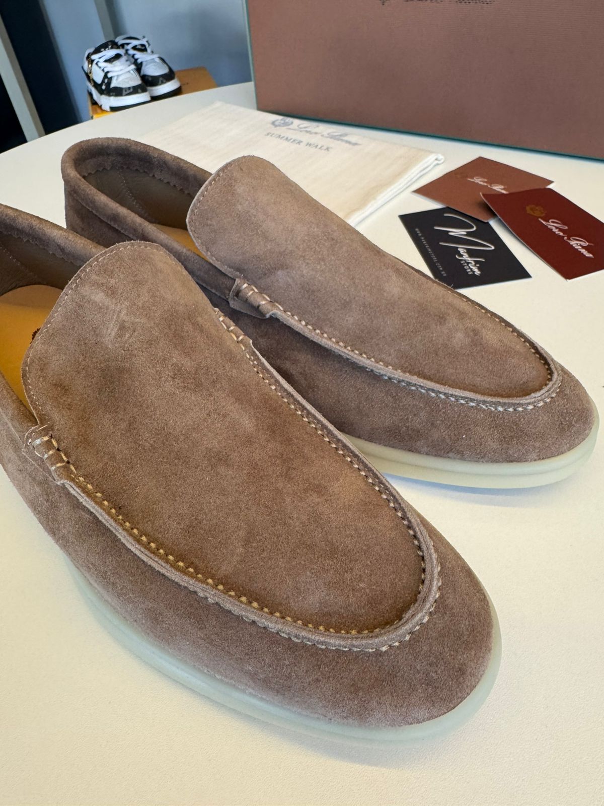 Loro Piana Summer Walk Suede Taupe