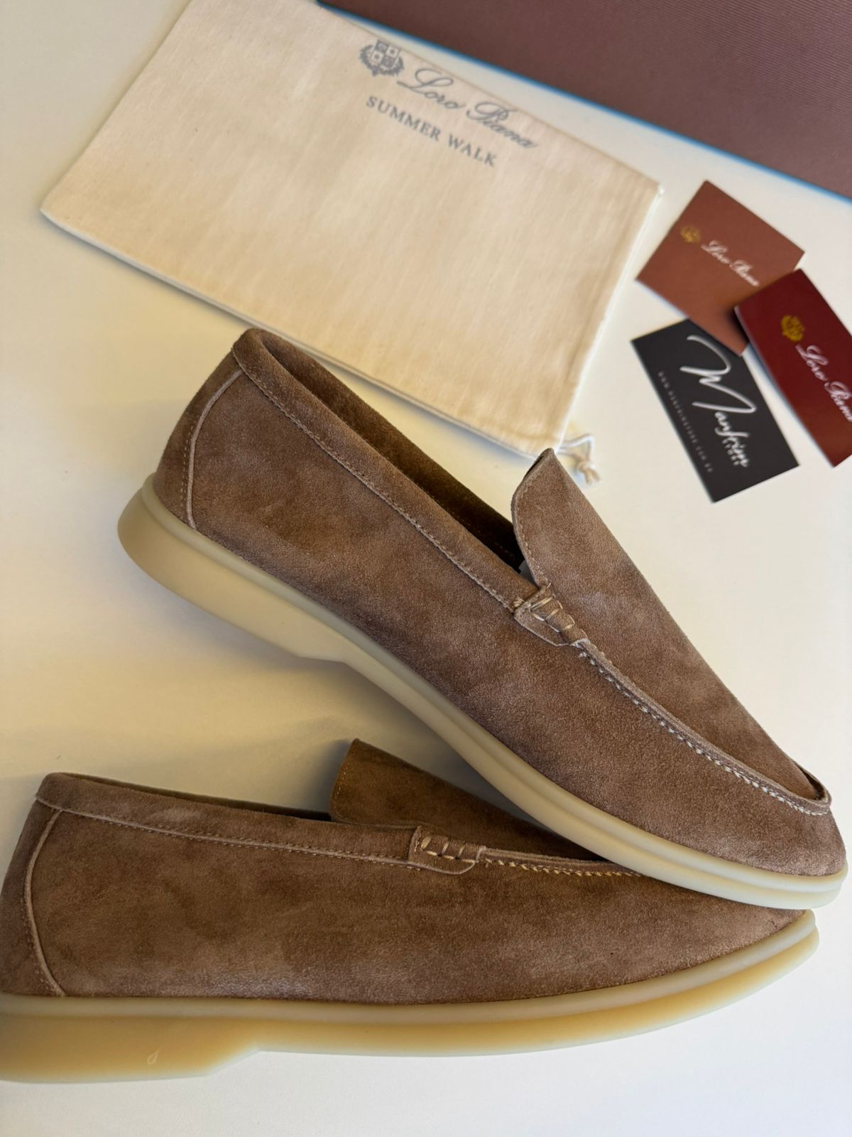Loro Piana Summer Walk Suede Taupe