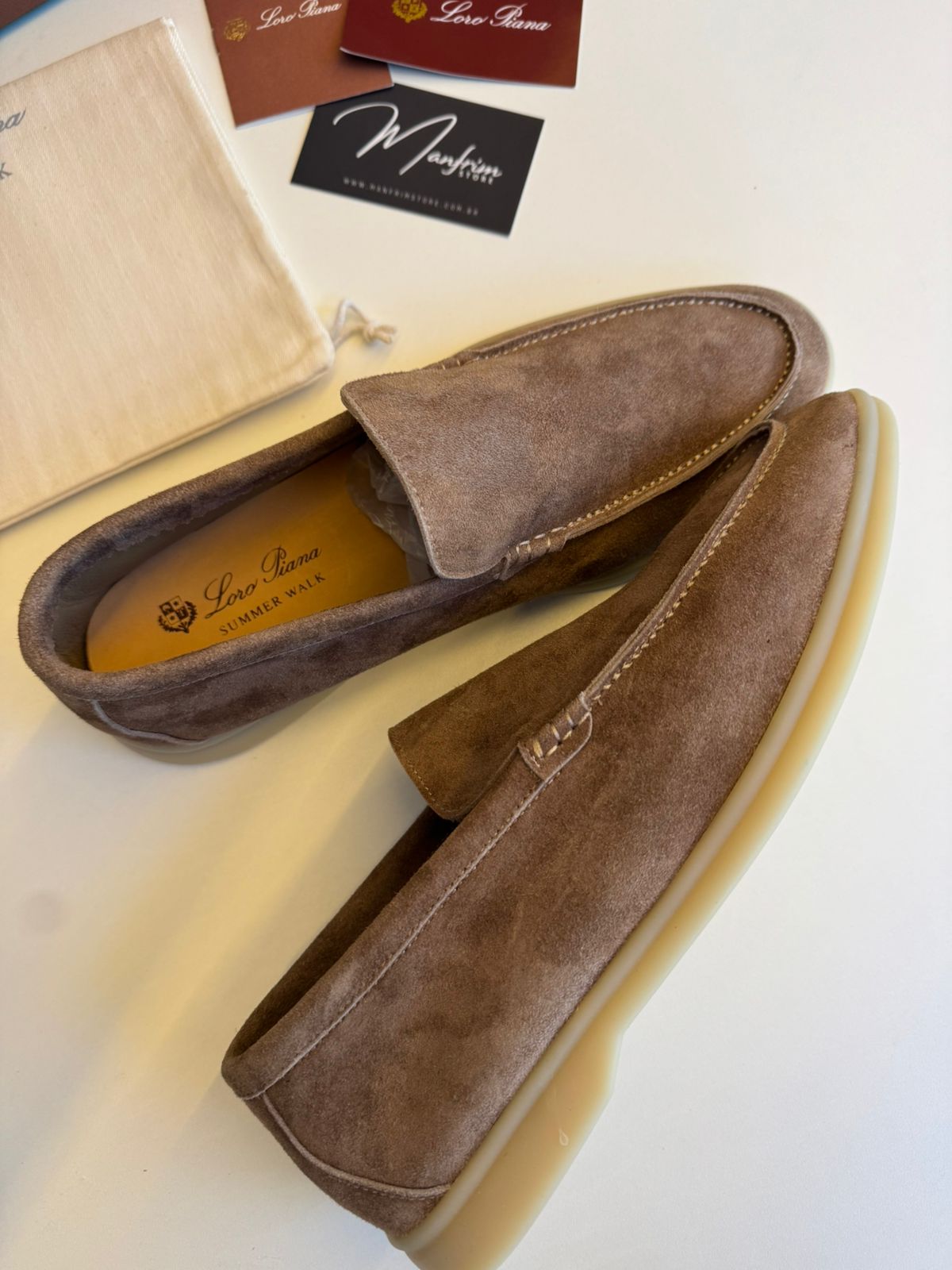 Loro Piana Summer Walk Suede Taupe – Manfrim Store