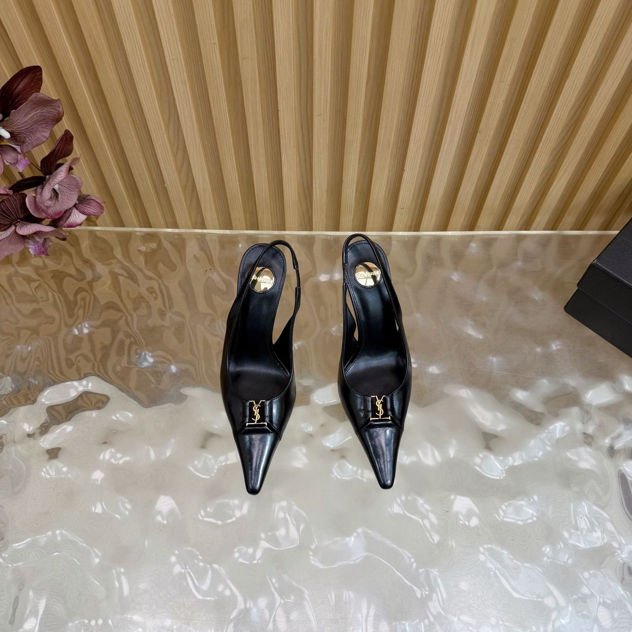 Scarpin Slingback Babylone Breteuil Black Saint Laurent