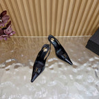 Scarpin Slingback Babylone Breteuil Black Saint Laurent.