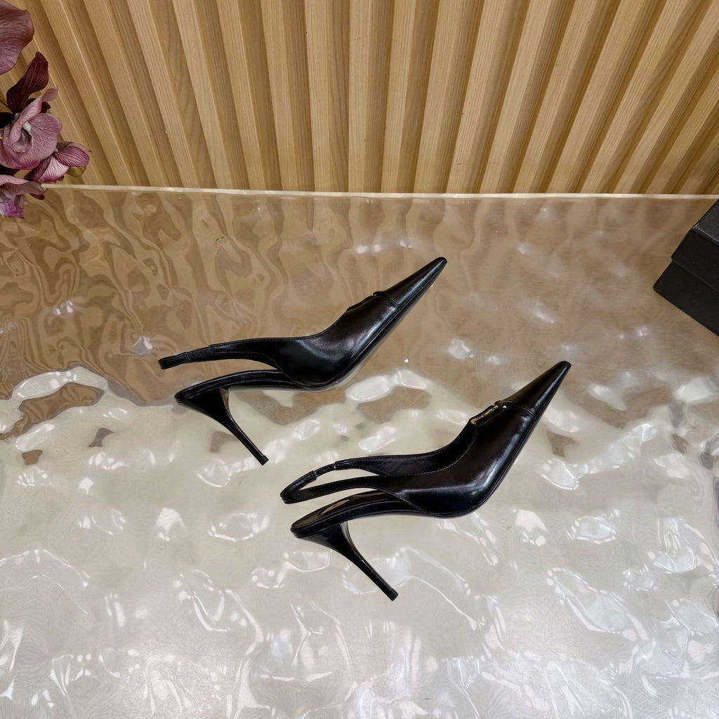 Scarpin Slingback Babylone Breteuil Black Saint Laurent.
