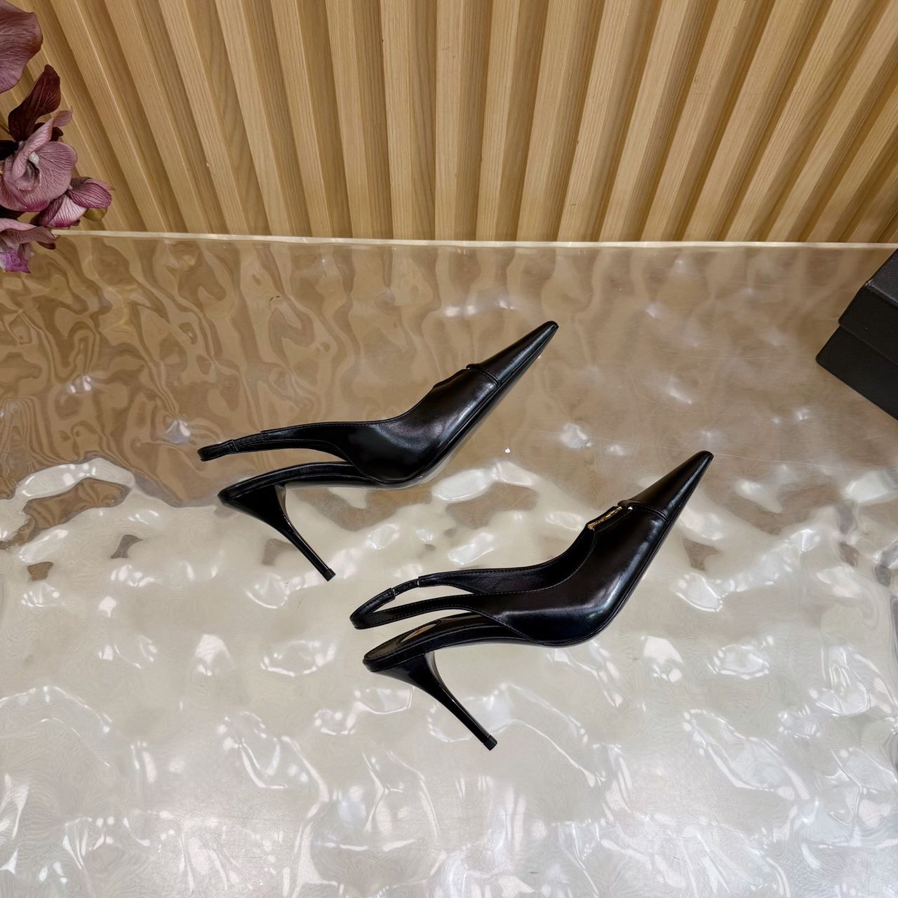 Scarpin Slingback Babylone Breteuil Black Saint Laurent