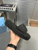 Prada Sandália flatform em crochê