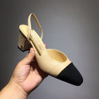 Chanel scarpin slingback com biqueira (cap toe)