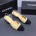 Chanel scarpin slingback com biqueira (cap toe)