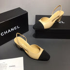 Chanel scarpin slingback com biqueira (cap toe)