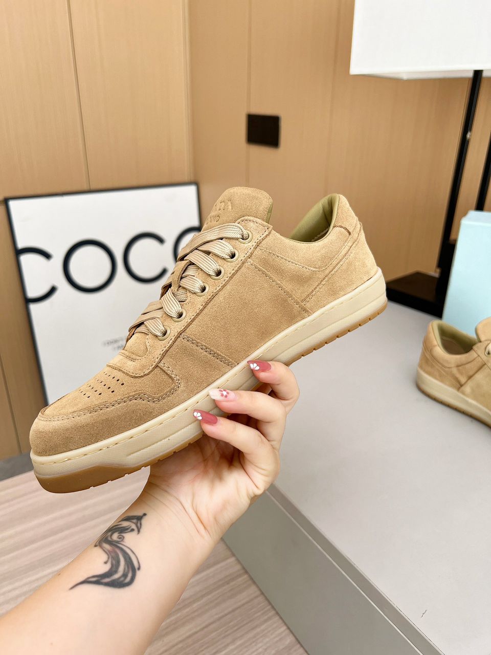 Prada Downtown beige.